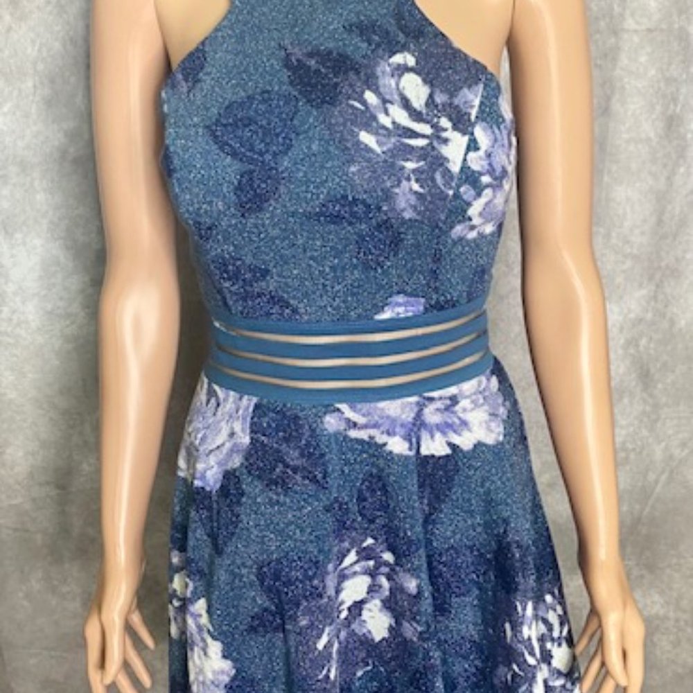City Studio Dress Floral Junior Skater Lurex - Picture 2 of 6